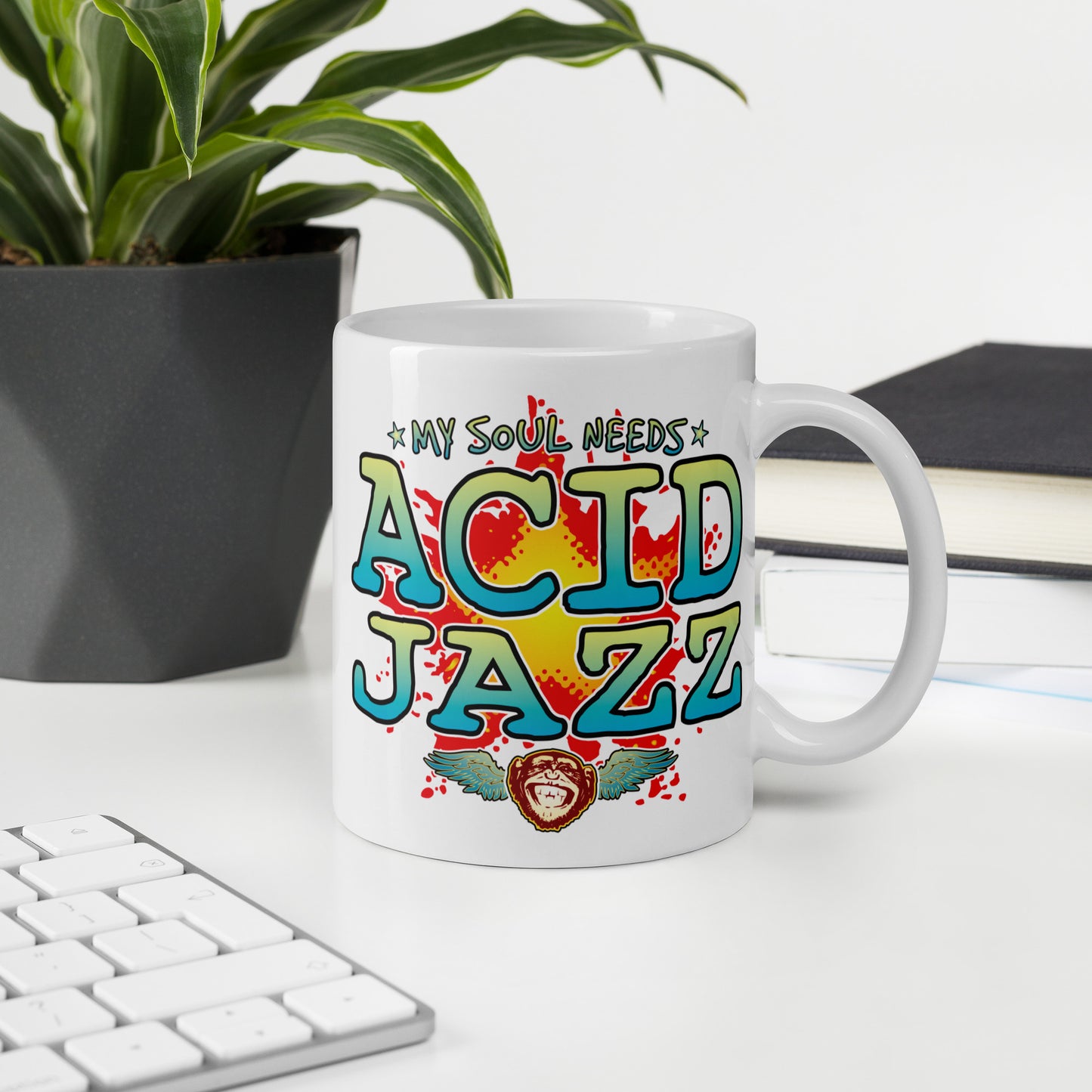 Acid Jazz 11oz White Ceramic Soul Mug