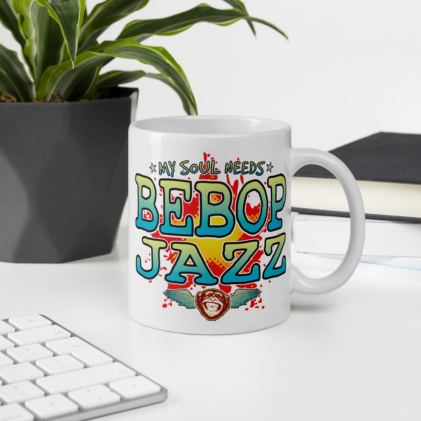 Bebop Jazz 11oz White Ceramic Soul Mug
