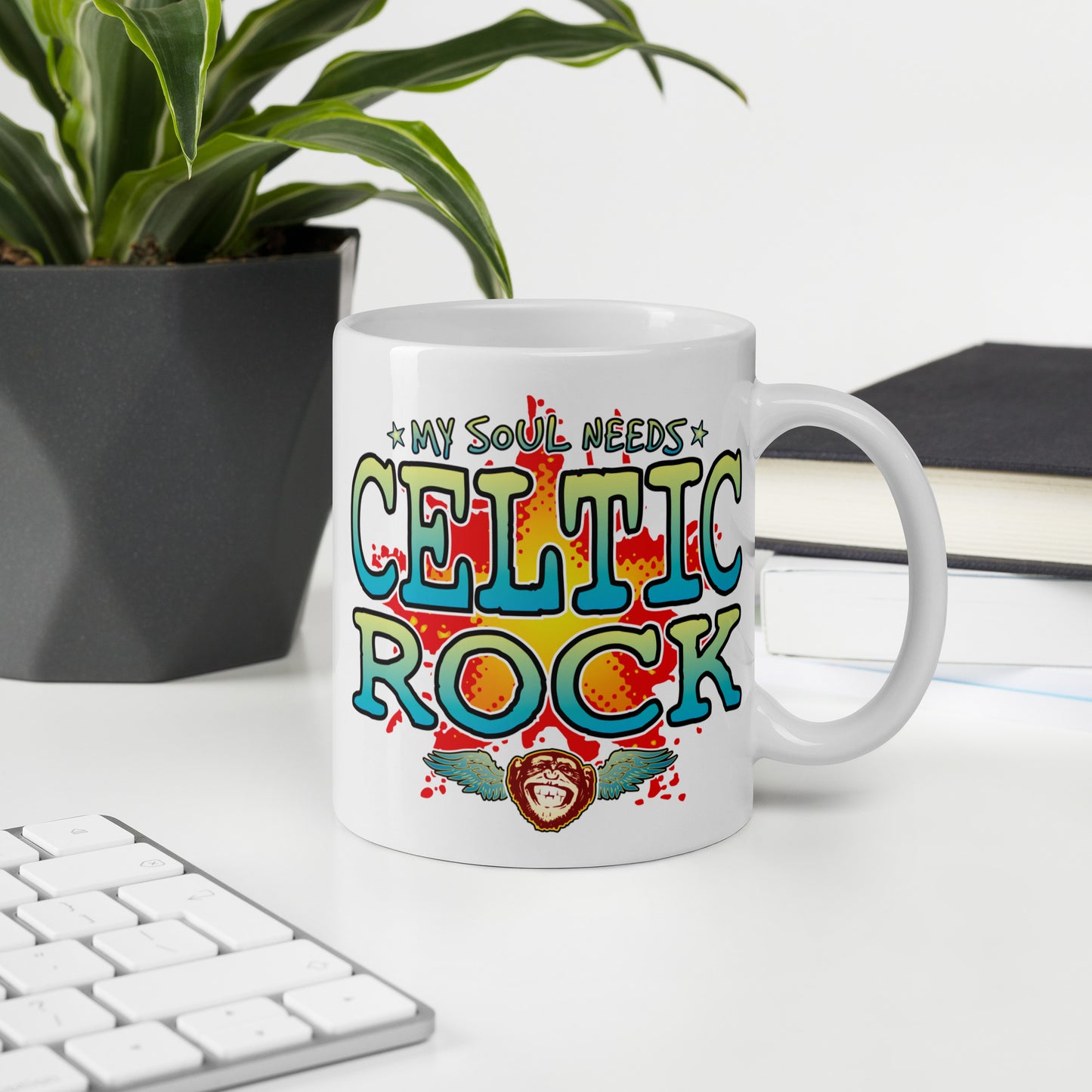 Celtic Rock 11oz White Ceramic Soul Mug