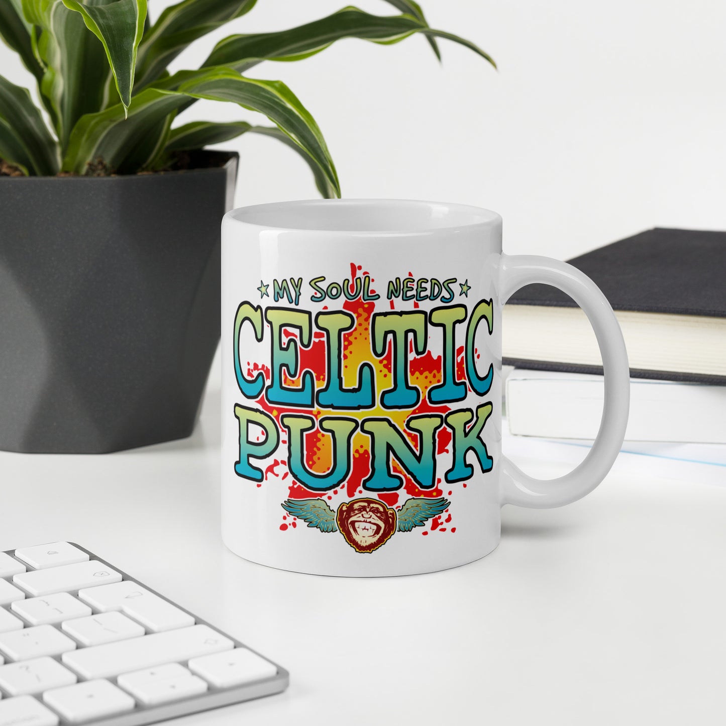 Celtic Punk 11oz White Ceramic Soul Mug