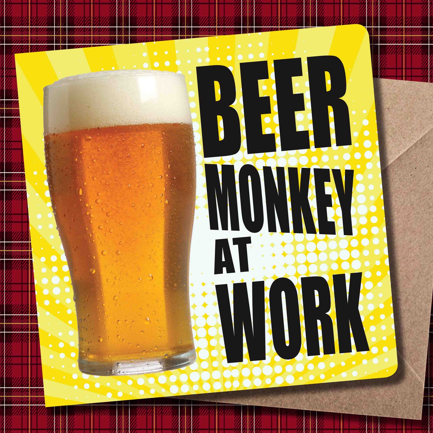 Beer Monkey Work Art Print + Badge + Bottle Opener + Birthday Card