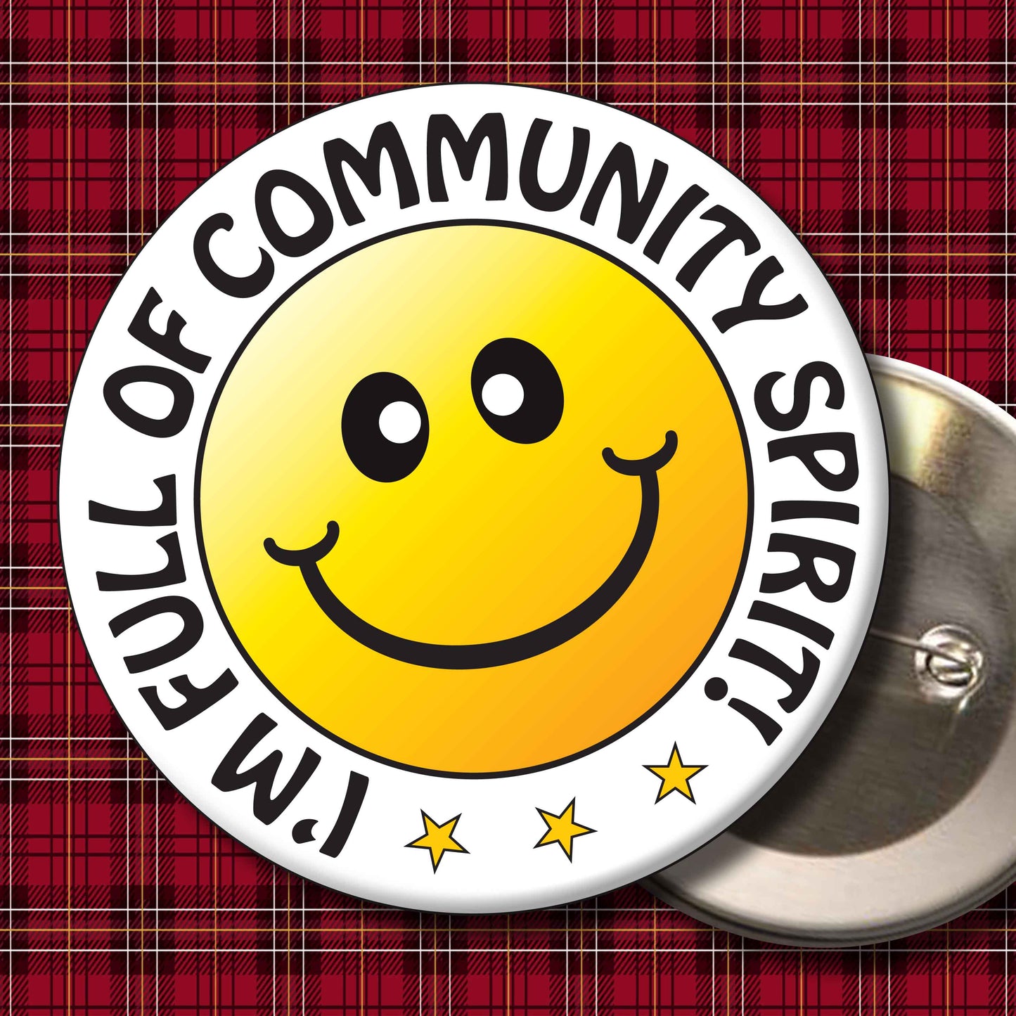 I'm Full Of Community Spirit! Smiley Badge + Bottle Opener