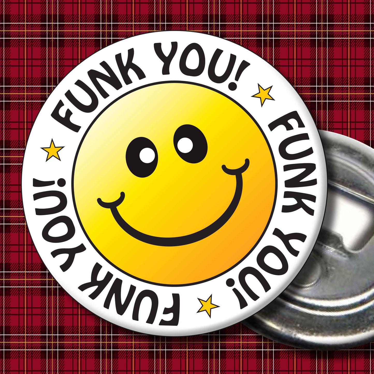 Funk You! Smiley Badge + Bottle Opener