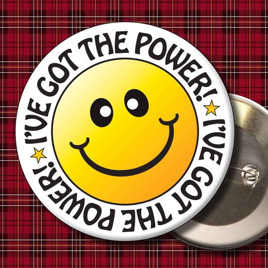 I've Got The Power! Smiley Badge + Bottle Opener