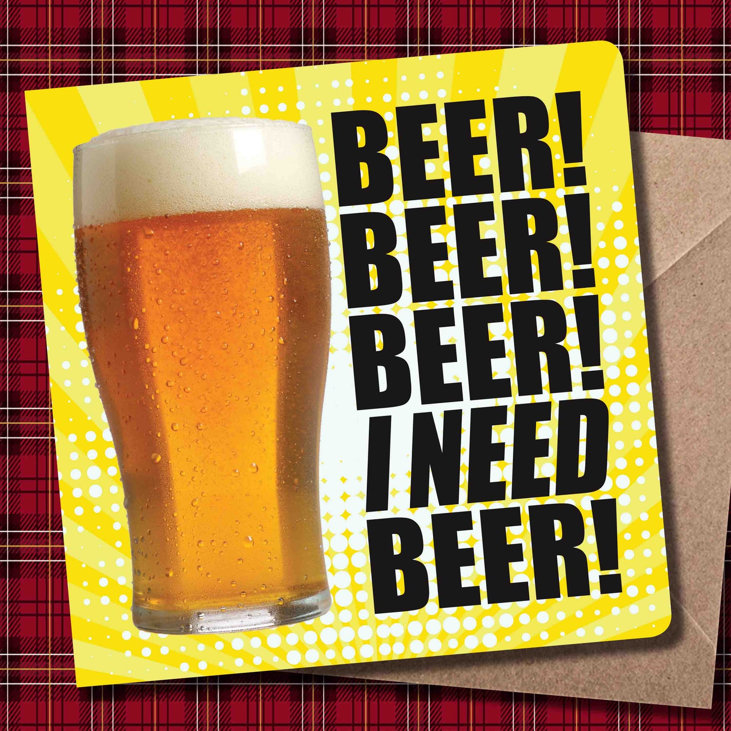 I Need Beer! Art Print + Badge + Bottle Opener + Birthday Card
