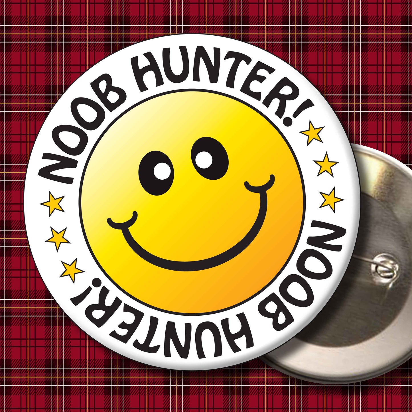 Noob Hunter! Smiley Badge + Bottle Opener