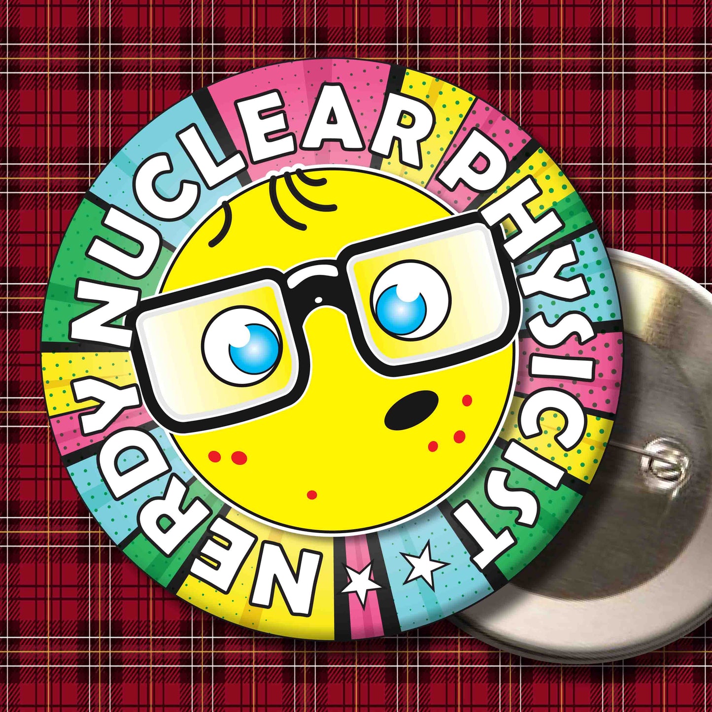 Nuclear Physicist Metal Pin Badge + Bottle Opener
