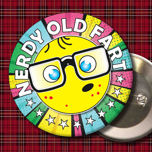 Old Fart Metal Pin Badge + Bottle Opener