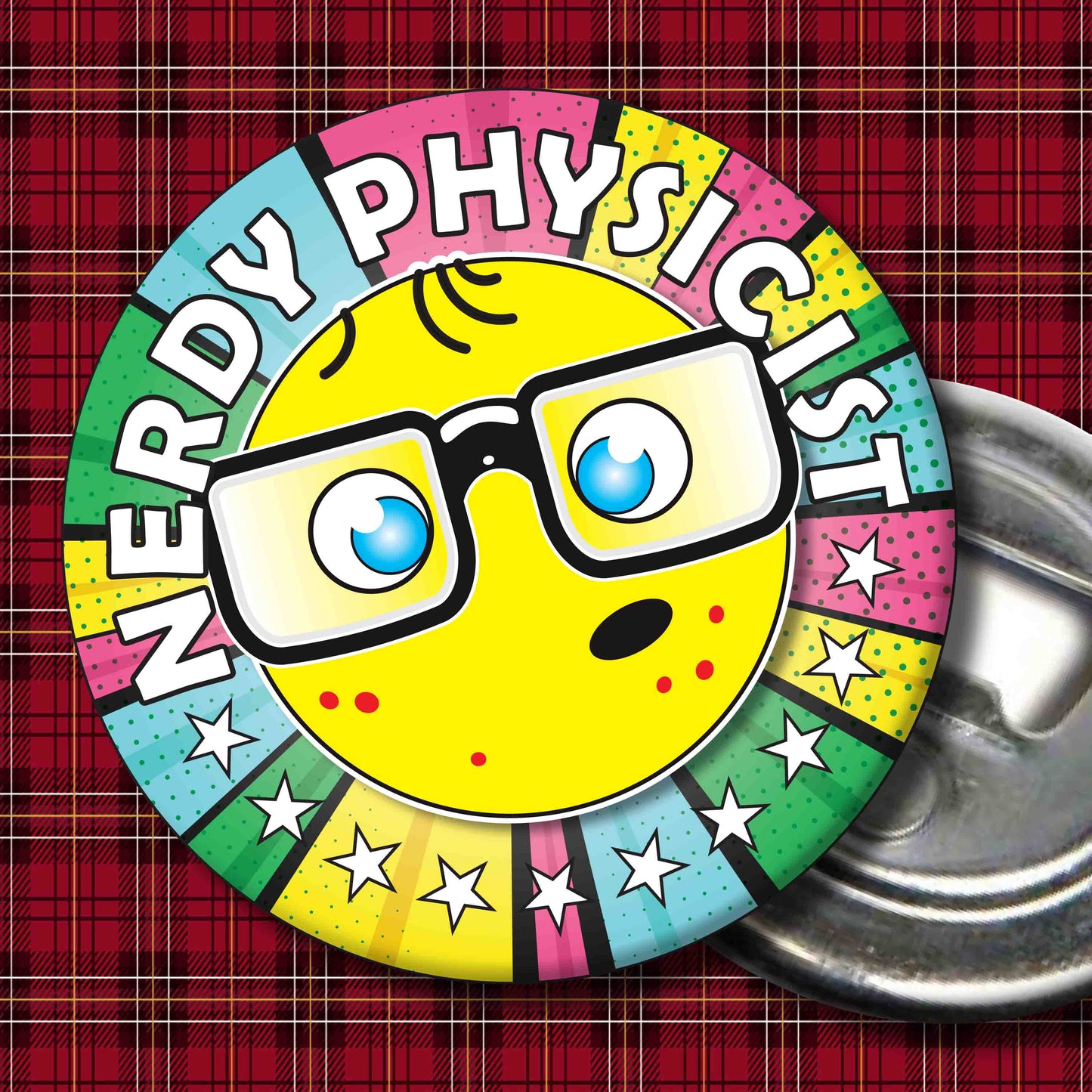 Physicist Metal Pin Badge + Bottle Opener
