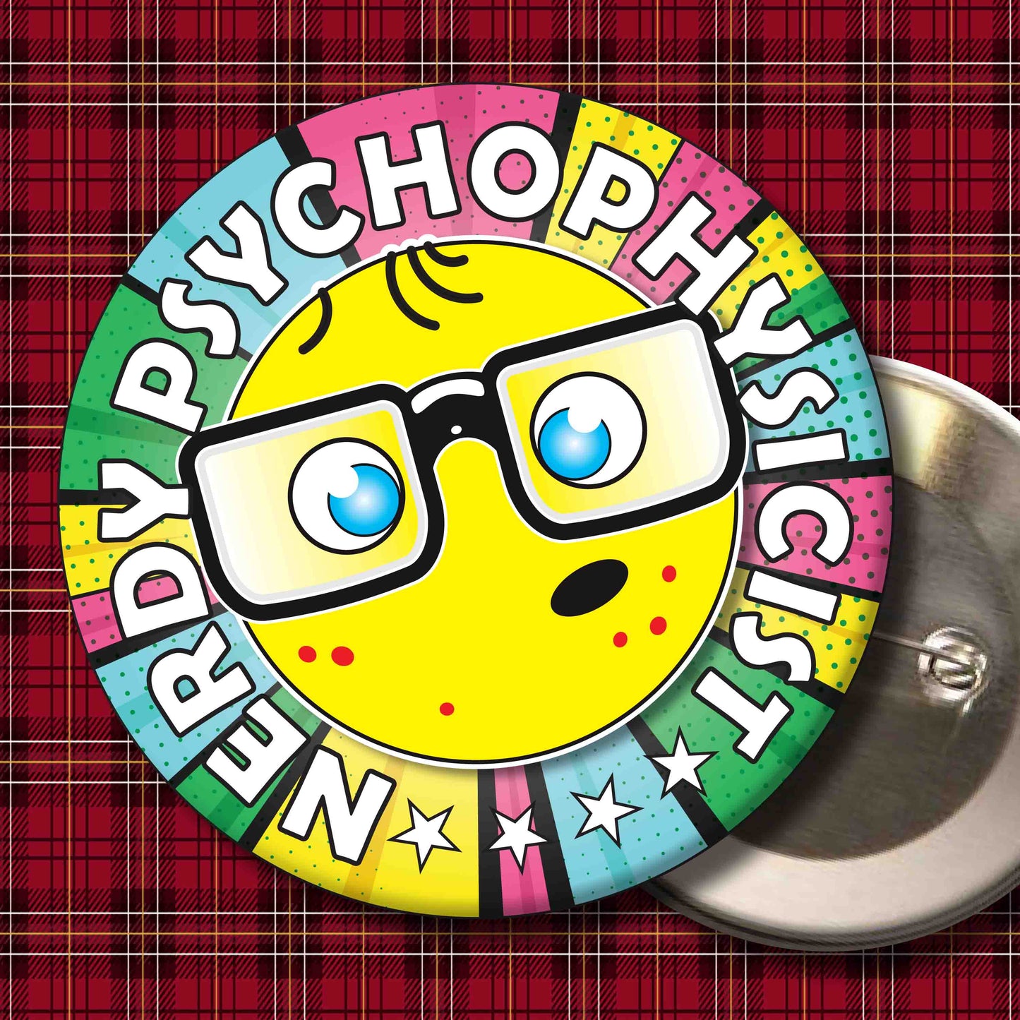 Psychophysicist Metal Pin Badge + Bottle Opener