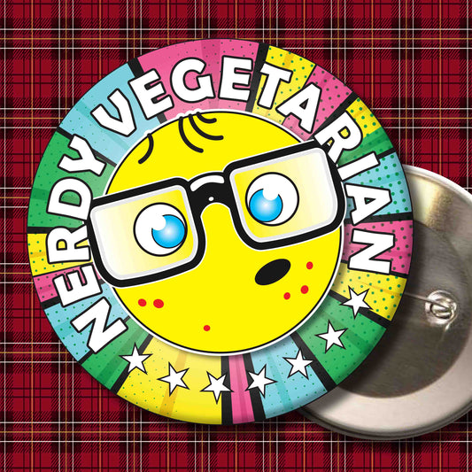 Vegetarian Metal Pin Badge + Bottle Opener