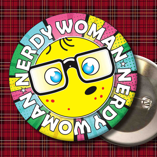 Woman Metal Pin Badge + Bottle Opener